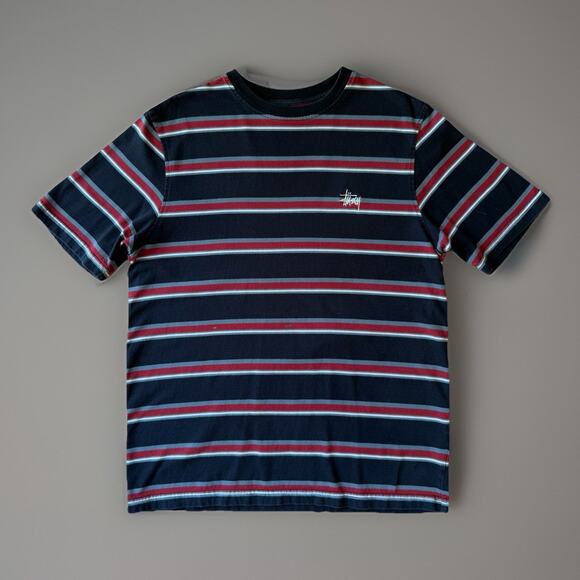 Stussy Harbour Stripe Shirt Medium Multicolor Classic Streetwear Los Angeles - Picture 1 of 8